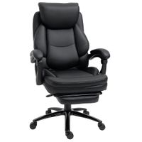 vinsetto silla de oficina ergonomica ajustable altura respaldo inclinable 130 funcion basculante reposapies retractil acero   aosom espana