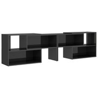 mueble tv  mueble de salon  armario tv madera contrachapada gris brillante 149x30x52 cm