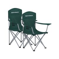 sillas de camping exterior respaldo alto apoyabrazos portatil plegable verde oscuro