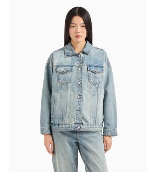 A|X Armani Exchange para mujer. XW000902AF10869MB001 Chaqueta Denim azul (M), Casual, Algodón