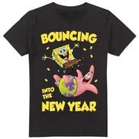 spongebob squarepants camiseta bouncing into the new year para hombre