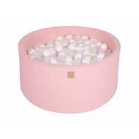 meowbaby piscina de bolas round seca para ninos rosa claro  blancotransparenteperla 300 pcs 90x40cm