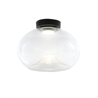 brena - lampara de techo redonda con led integrado fabas luce - aplique de pared led regulable de 19 w - concava transparente