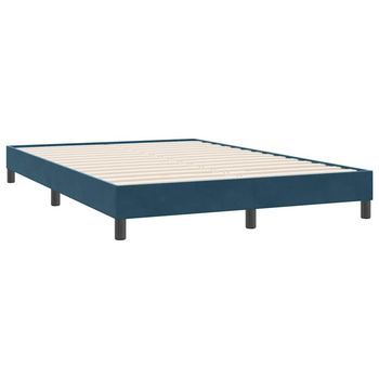 Estructura De Cama Sin Colchón Terciopelo Azul Oscuro 140x220cm Vidaxl