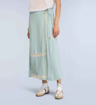 Semicouture para mujer. S6SU68 Falda Bonnie azul (44), Casual, Acetato