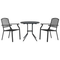 pack 3 uds sillas jardin  silla de exterior  sillon apilables acero recubrimiento polvo gris