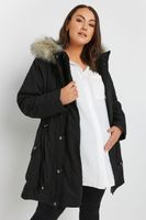 bump it up maternity abrigo parka negro con capucha