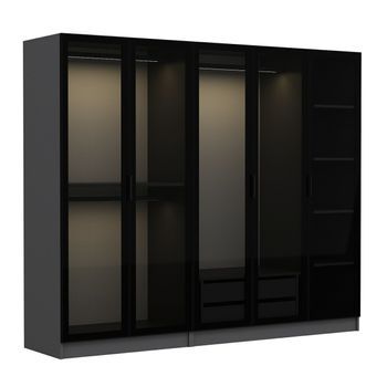 Armario Kale-6652 Antracita Negro 100x170x40 Cm