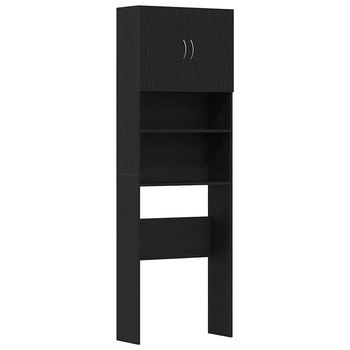 Mueble Para Lavadora De Madera De Roble Negro 64x24x190 Cm Vidaxl