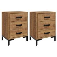 mesitas de noche 2 uds madera maciza de pino 40x30x55 cm vidaxl
