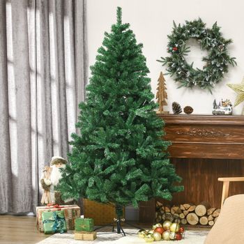 Árbol De Navidad De Plástico Metal Homcom Ø120x180 Cm - Verde