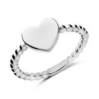 anillo corazon de plata 925 grabable para mujer