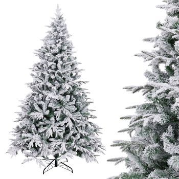 Árbol De Navidad Artificial Plegable Nevado Verde Y Blanco De 240 Cm Lolahome