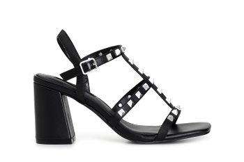 sandalias de piel con tachuelas black