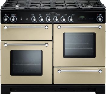 RANGEMASTER Kitchener 110 Dual Fuel Range Cooker - Cream & Chrome, Cream