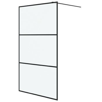 Mampara De Ducha Vidrio Esg Esmerilado Negro 115x195 Cm Vidaxl