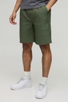 pantalon corto elastico holgado de nailon acolchado verde