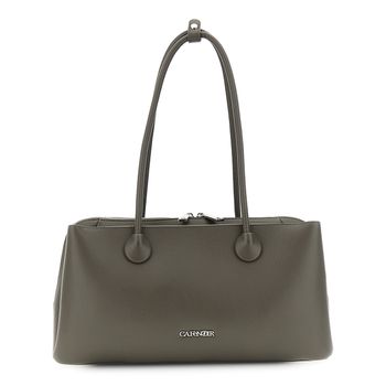 shopper efecto saffiano con asas tubulares y compartimento central anthracite