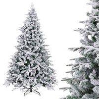 arbol de navidad artificial plegable nevado verde y blanco de 240 cm lolahome
