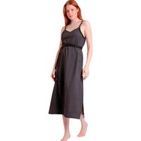 admas vestidos vestido de verano largo medio con tirantes finos linen style para mujer