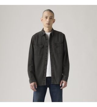Levi's para hombre. 19573-0216 Camisa Jackson Worker negro (XL), Casual, Algodón, Manga larga