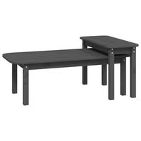 juego de pack 2 uds mesas de centrormesa auxiliarrmesa de cafe madera maciza de pino gris