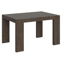 mesa rectangular extensible para 4 a 10 personas l 130 a 234 cm madera oscura ribo-soporte 2 pies