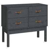 mueble consola de madera maciza de pino gris 90x40x78 cm