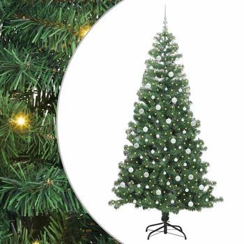 Árbol De Navidad | Decoraciones De Navidad Con 300 Led Con Soporte Verde 240 Cm Pvc