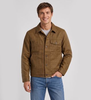 Filson para hombre. FMCPS0012 Chaqueta Short Lined Cruiser marrón (L), Casual, Algodón