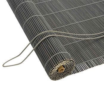 Estor Enrollable Gris 160 X 220 Cm Bambú Vidaxl