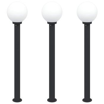 Balizas De Luz, 3 Unidades, 120 Cm, Color Negro, Ip44 Vidaxl