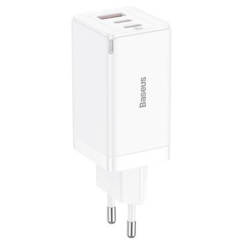 Baseus GaN5 Pro 3 Cargador de Pared Carga Rápida 65W Blanco