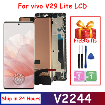 Pantalla LCD AMOLED de 6,78 pulgadas para vivo V29 Lite 5G V2244, conjunto de digitalizador de pantalla táctil para Vivo V29Lite, pantalla con marco