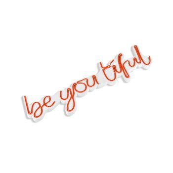 Iluminación Led Decorativa De Plástico Be You Tiful Rojo 57x19.5x2 Cm