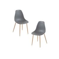 pack 2 sillas mykle de polipropileno 854638 cm - gris oscuro