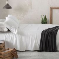 juego de sabanas 100 algodon 300 hilos diseno tacto y caida excepcional 200 x 190200 cm - blanco - burrito blanco