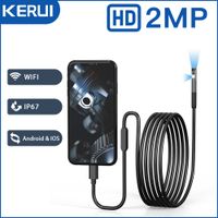 kerui-camara endoscopica industrial de 2mp mini camara de inspeccion de lente unicadoble para iphone boroscopio de tuberia impermeable tipo c