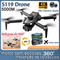 2024 nueva actualizacion s119 fpv drone 4k fpv hd camara profesional evitar obstaculos plegable 360 rolling brushless motor proteccion de seguridad posicionamiento flujo optico rc helicoptero