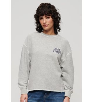 Superdry para mujer. W2012072A Sudadera Athletic Essential gris (L), Casual, Algodón, Manga larga