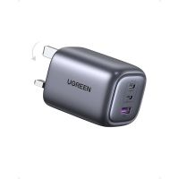 cargador de pared ugreen nexode pro 65w 2xusb-c 1xusb-a con cable usb-c gris