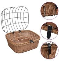 cesta delantera de bicicleta con tapa sauce natural 50x45x35 cm vidaxl