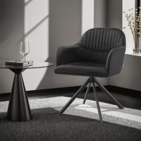 silla de comedor giratoria 360 terciopelo 56x59x81 cm negronegro