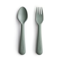 pack tenedor y cuchara mushie solid sage
