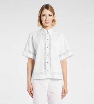 Marella para mujer. 2613111055200 Camisa Mlmwhisky blanco (40), Casual, Algodón, Manga corta