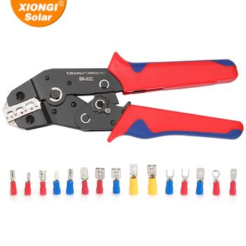 Juego de herramientas de prensado de cables de SN-02C, cables aislados, conectores eléctricos versátiles, terminales de pala de anillo, Kit surtido de terminales de Cable
