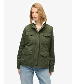 Superdry para mujer. W5012038A Chaqueta M65 Rookie verde (M), Casual, Algodón