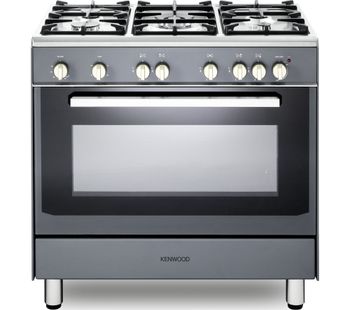 KENWOOD CK307G SL 90 cm Gas Range Cooker - Grey & Chrome, Grey