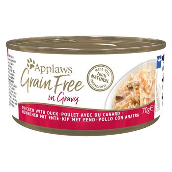 Applaws Cat Food 70g in Gravy – Grain-Free - Chicken with Duck (24 x 70g)