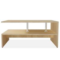 mesa de centrormesa auxiliarrmesa de cafe de madera de ingenieria blanca 90x59x42 cm